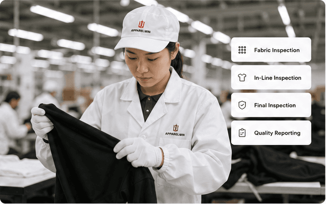 Quality control specialist inspecting apparel